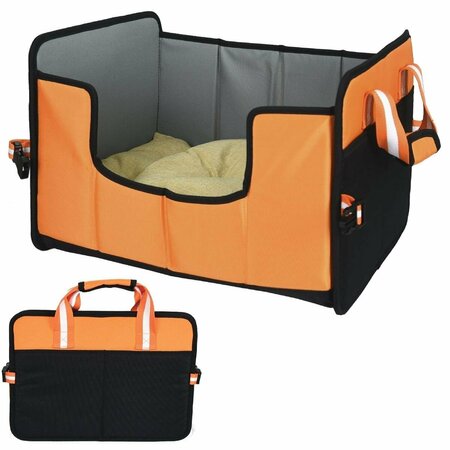 PETPURIFIERS Travel-Nest Folding Travel Cat & Dog Bed, Orange - Small PE3169832